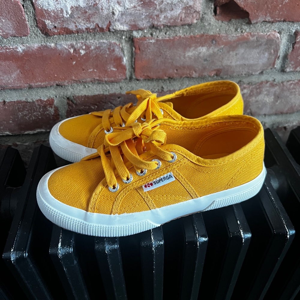Superga Cotu Classic Yellow Canvas Back to School Sneakers W Size 5 EU 35 - Picture 3 of 6